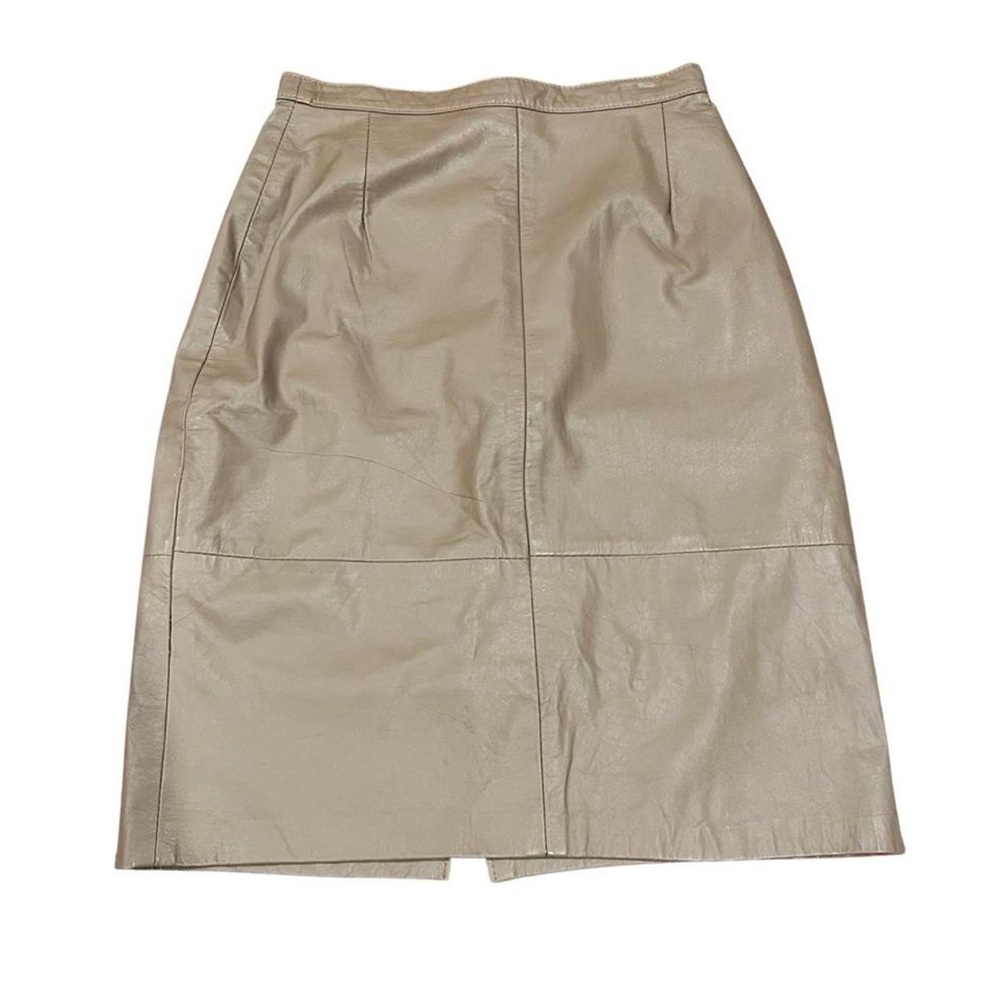 Elegant Tan Leather Skirt